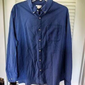 Carbon2Cobalt Men's 100% Cotton Blue w/ White Dot Print Button Down Shirt XL